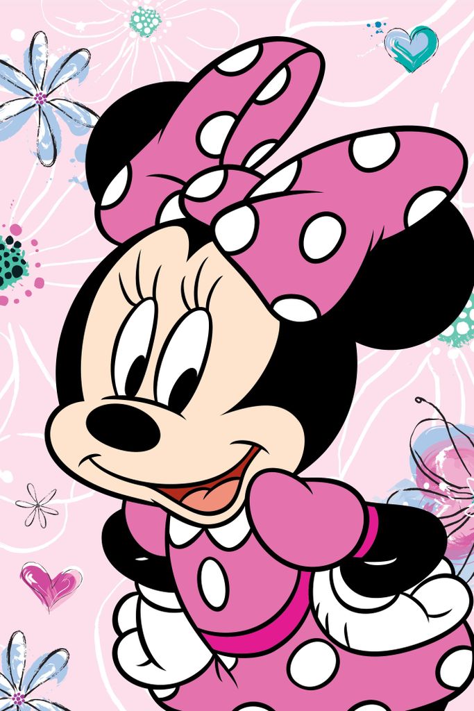 Flanelldecke 100x150 Minnie Mouse rosa (koralle) Produktbild 