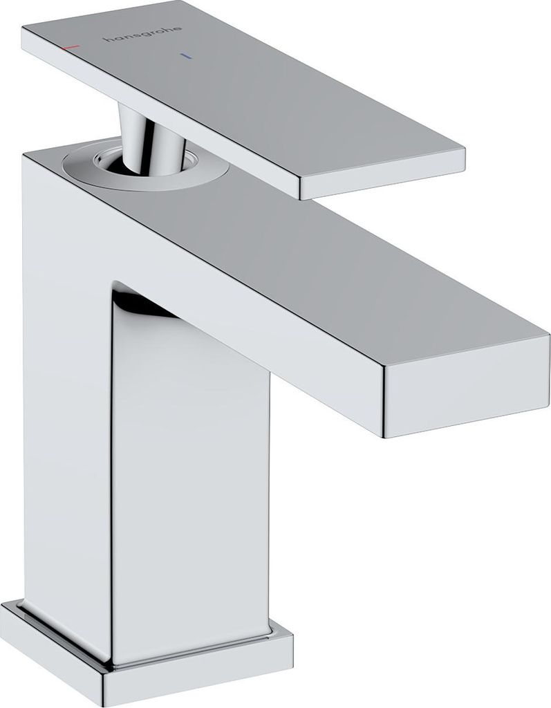 hansgrohe Tecturis E Einhebel-Waschtischmischer 80, Ausladung 122mm, Zugstangen-Ablaufgarnitur, CoolStart, 73004000
