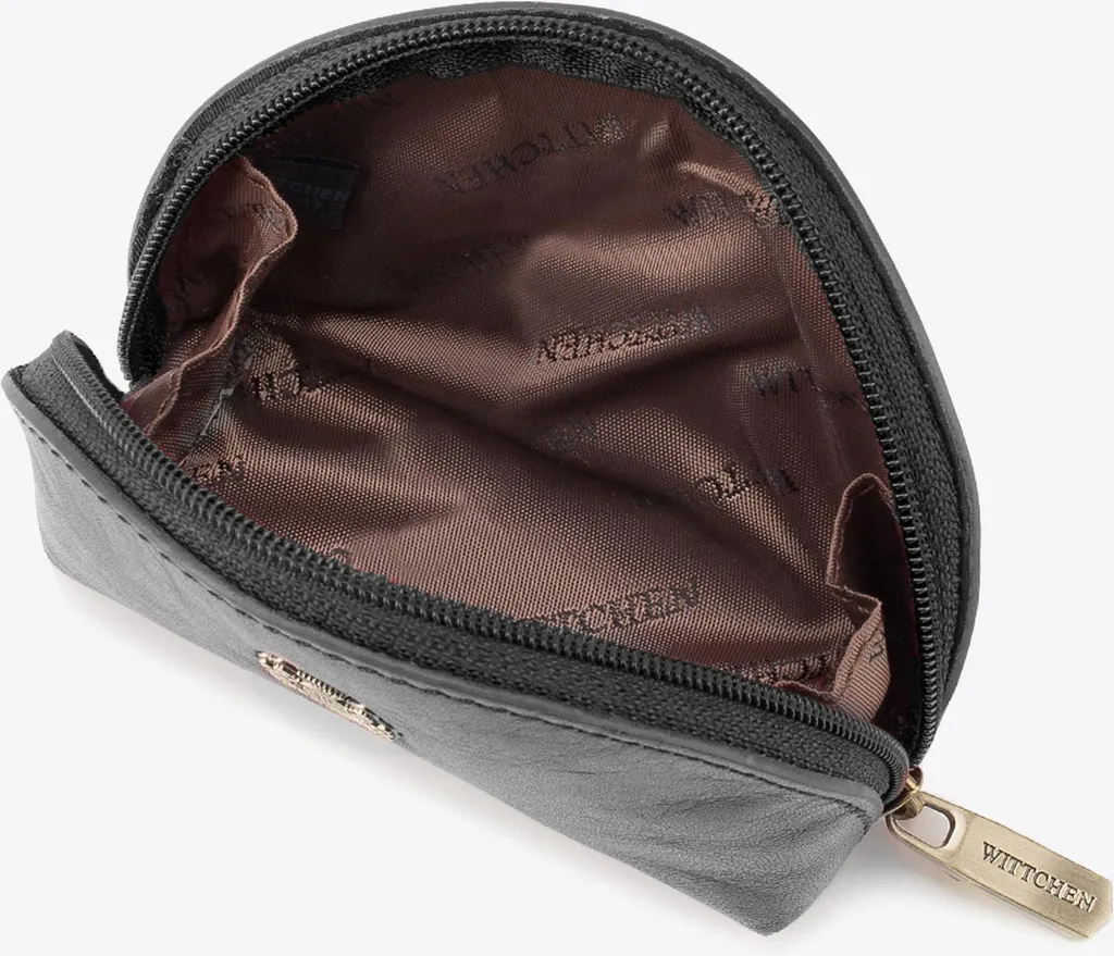 Accessoire de sac : porte-monnaie femme en cuir noir pour le quotidien