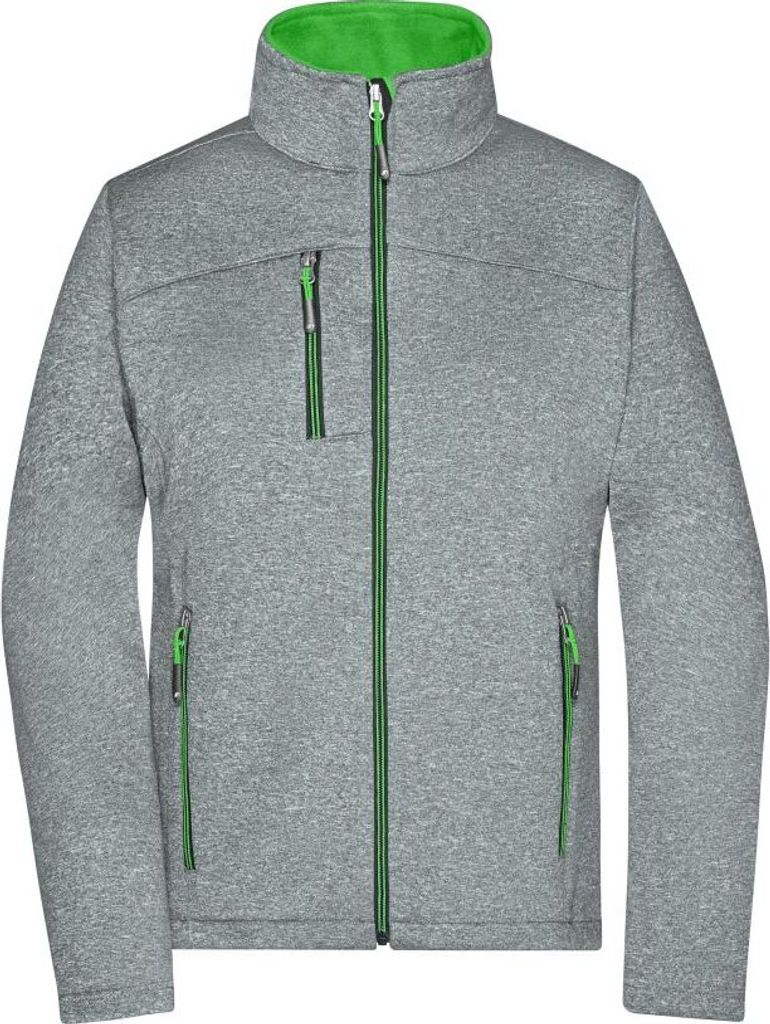 Softshelljacke in Melange-Optik dark-melange/green, Gr. L