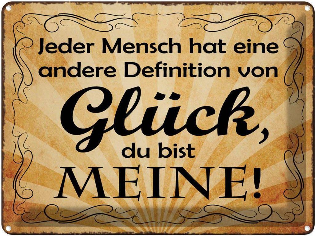 vianmo Blechschild 30x40 cm Definition Glück du bist meine Spruch Zitat