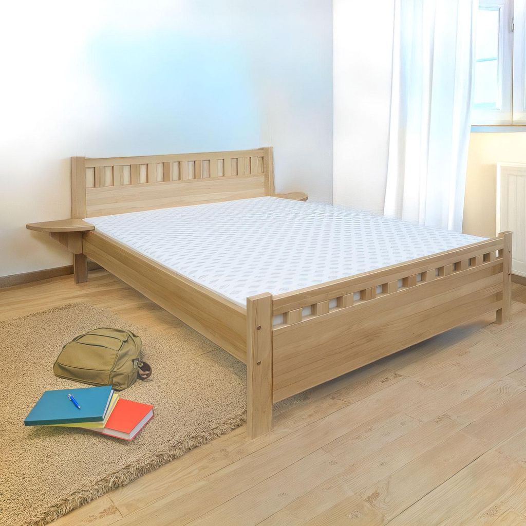 Buche Bettgestell 160 x 200 cm Natur
