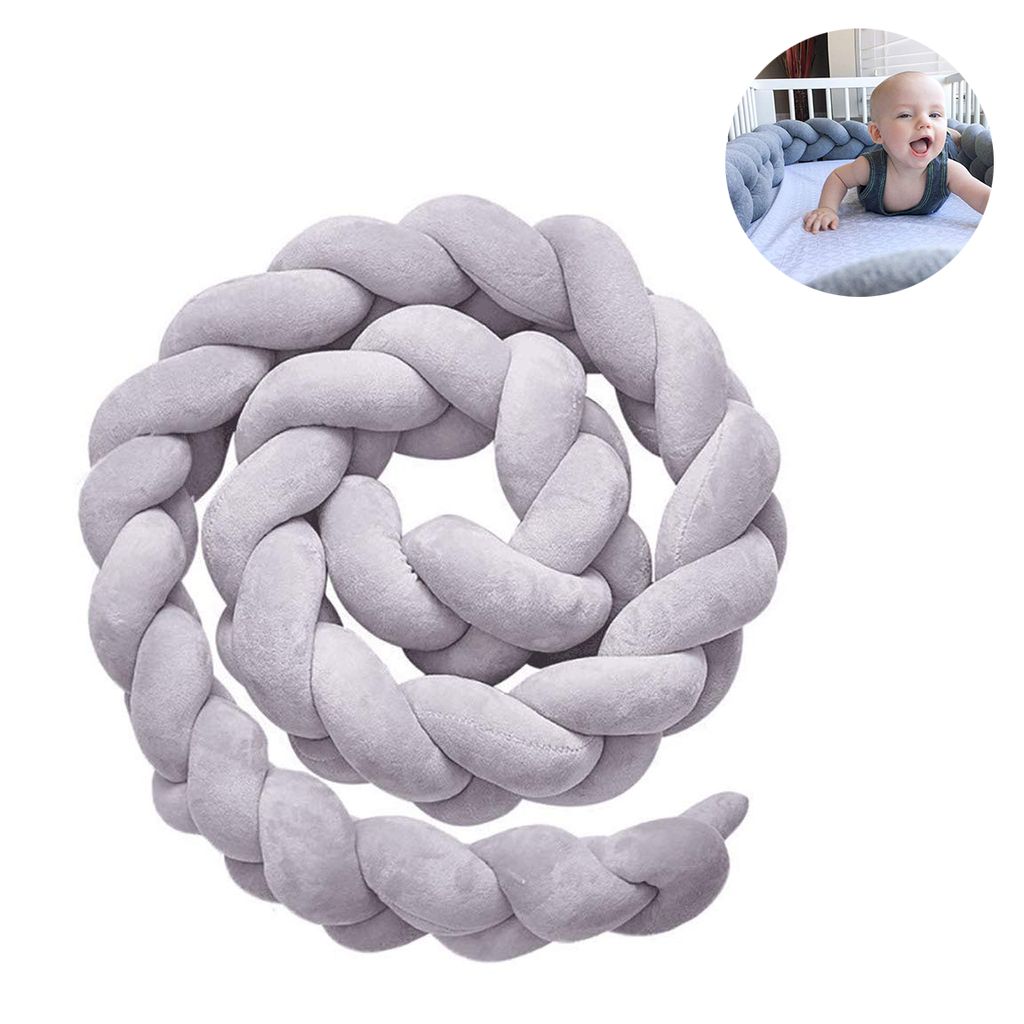 Bettumrandung, Baby Nestchen Bettumrandung Weben Kantenschut Stoßfänger Dekoration für Krippe Kinderbett,Länge 2M