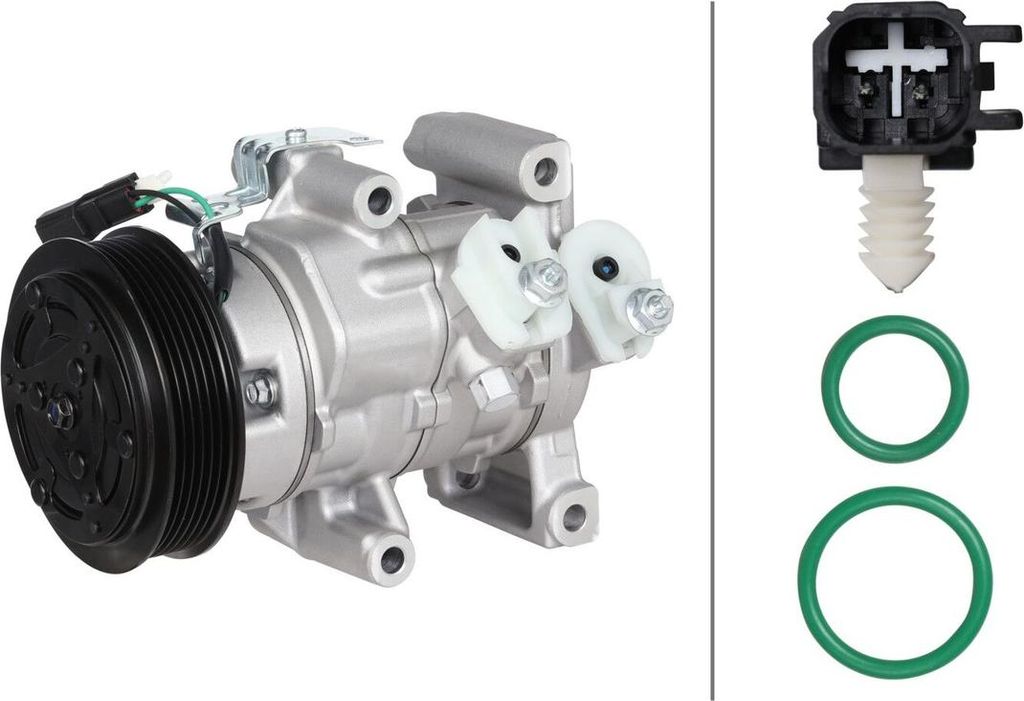Klimakompressor 12 V Ø 110 mm HELLA Thermo-Expertise passend für u.a. FORD KA+