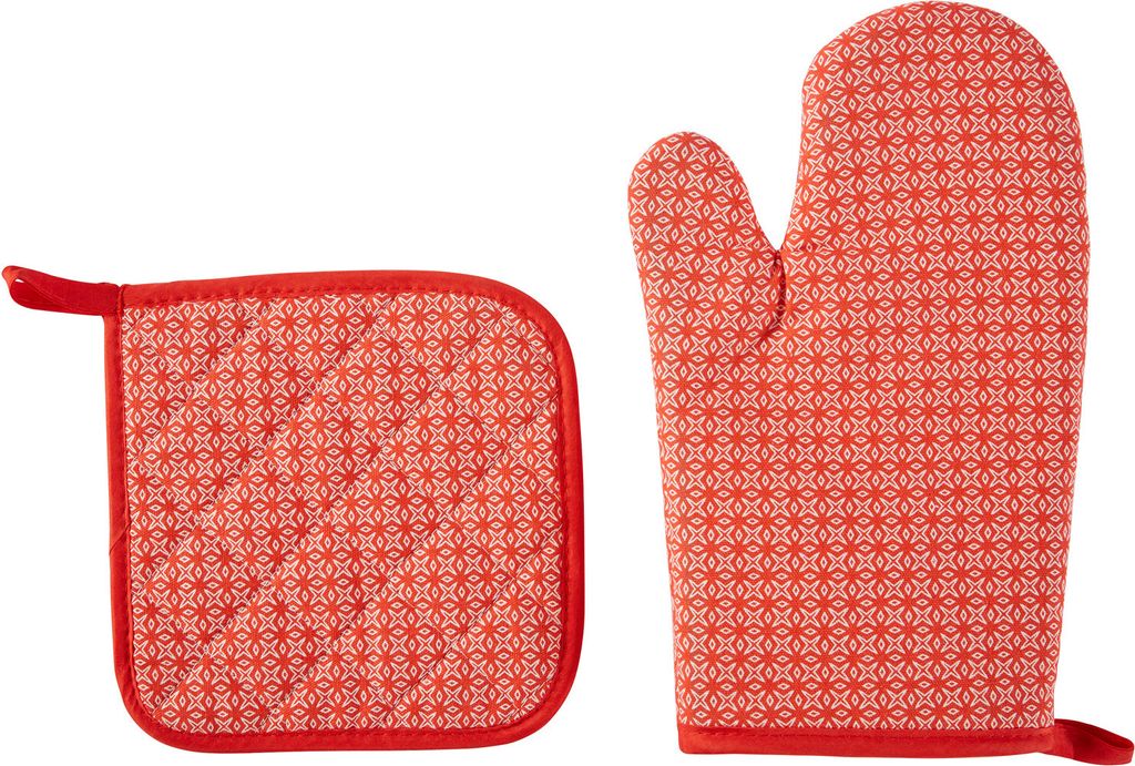 Ofenhandschuhe Hitzebeständig 300°C mit 1 Topflappen Topfhandschuhe Kochhandschuhe Backofenhandschuhe Set