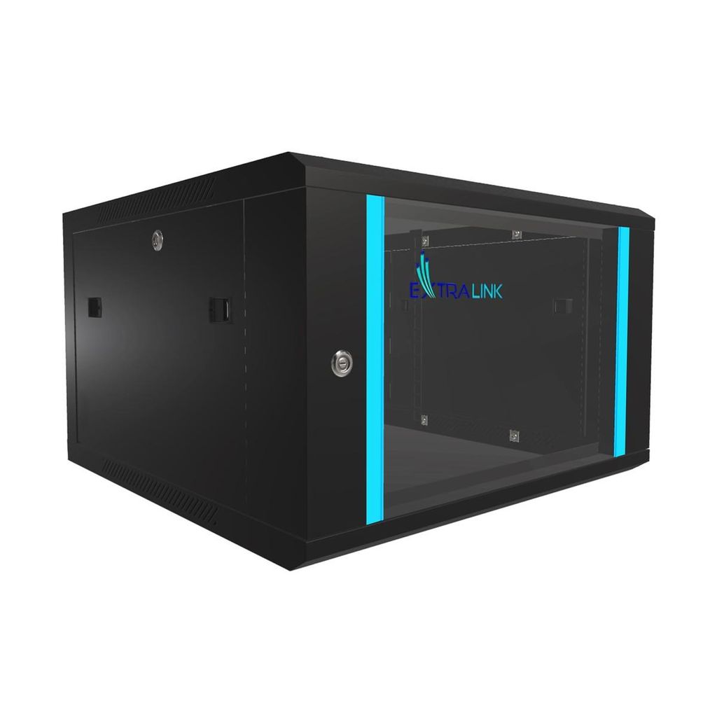 Extralink Armadio Rack 19", 6U, 600x600 mm, Nero, a Parete Immagine del prodotto 