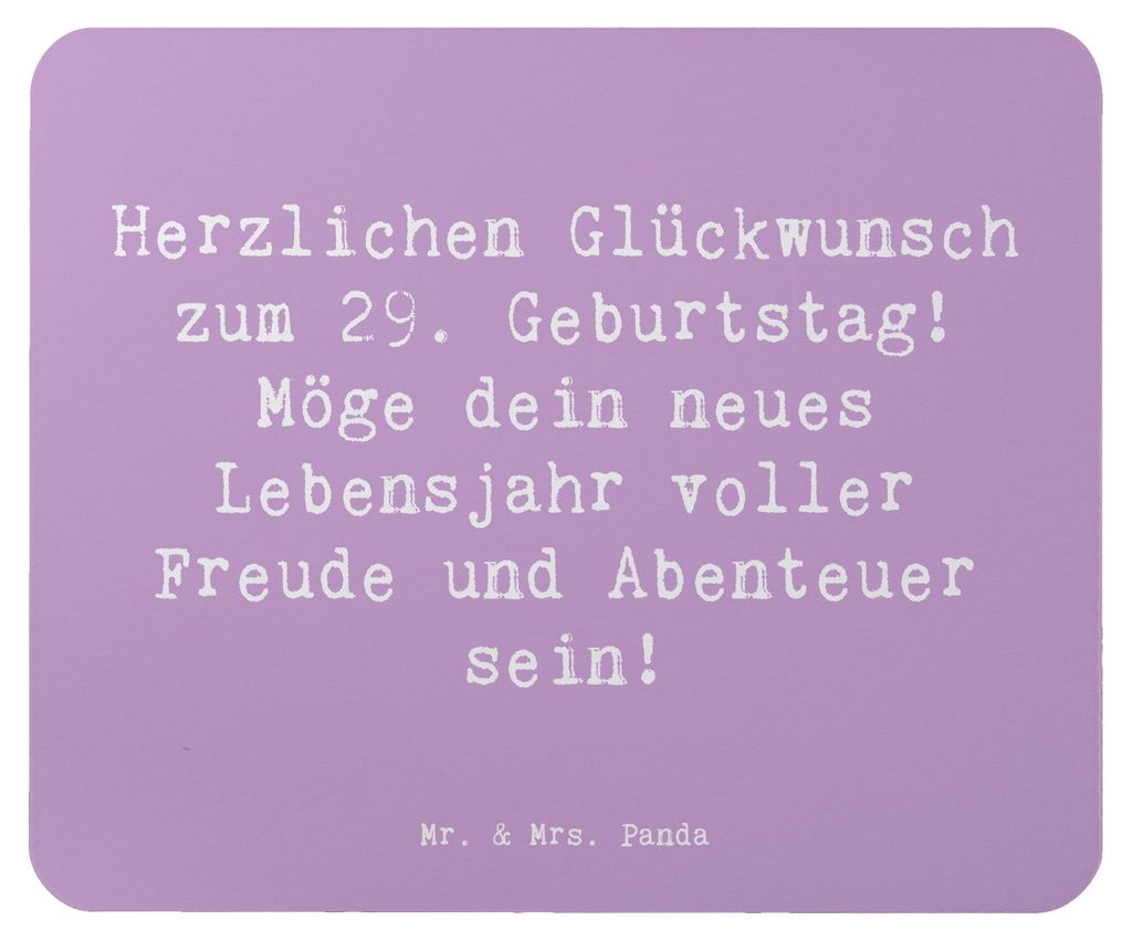 Mr. & Mrs. Panda Mauspad Spruch 29. Geburtstag Glückwunsch - Lavendeltraum - Geschenk, Geburtstagsgeschenk, Mouse Pad, Happy Birthday, Freude, lie...