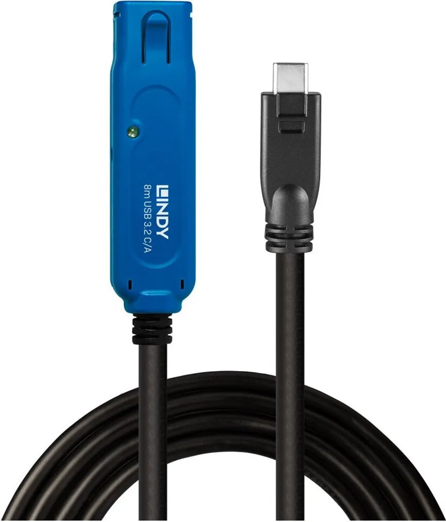 Rallonge active Pro 8m USB 3.2 Gen 1 C/A avec transfert 5Gbps LINDY