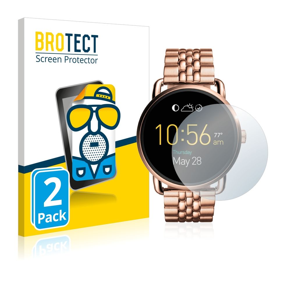 2x BROTECT Schutzfolie für Fossil Q Wander Displayschutz Displayschutzfolie Folie Matt Entspiegelungsfolie
