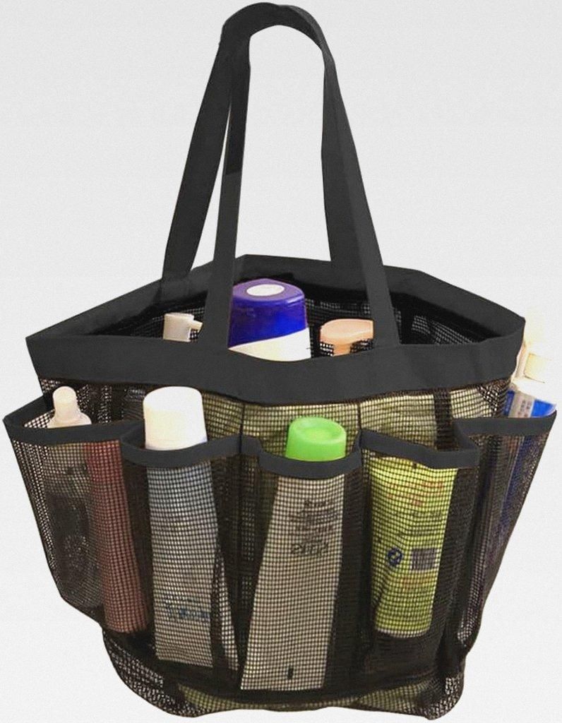 Tasche für Dusche,Dusch Netz Tasche Mesh Duschablage Tragbare Duschtasche Wasserabweisende Netztasche mit 8 Taschen und Tragegriff für Fitnessstu...