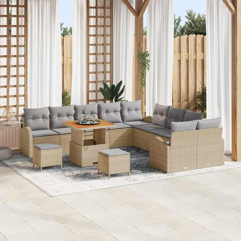 Möbel Garten-Sofa-Set 13 pcs Beige und Hellgrau 80 x 80 x 71 cm - Gartensofas 3364402