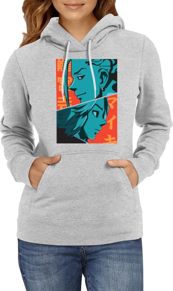 Damen Kapuzenpullover Japan Anime Manga Tokyo Anime Revengers Ken V Manjiro, Lady S / Grau