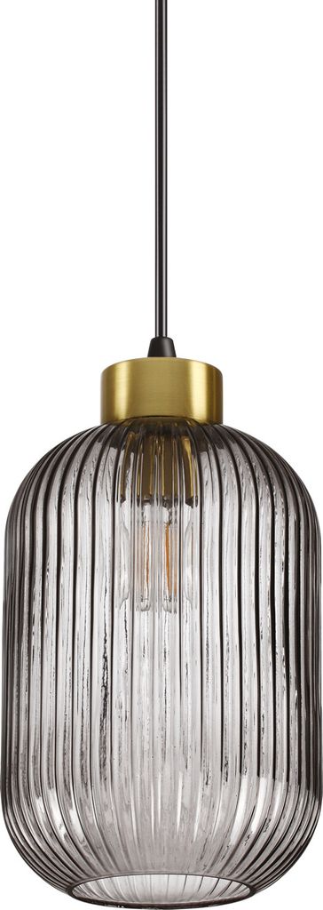 Ideal lux MINT-1 SP1 Pendelleuchte mit E27 Fassung Struktur Rauchglas Landhausstil
