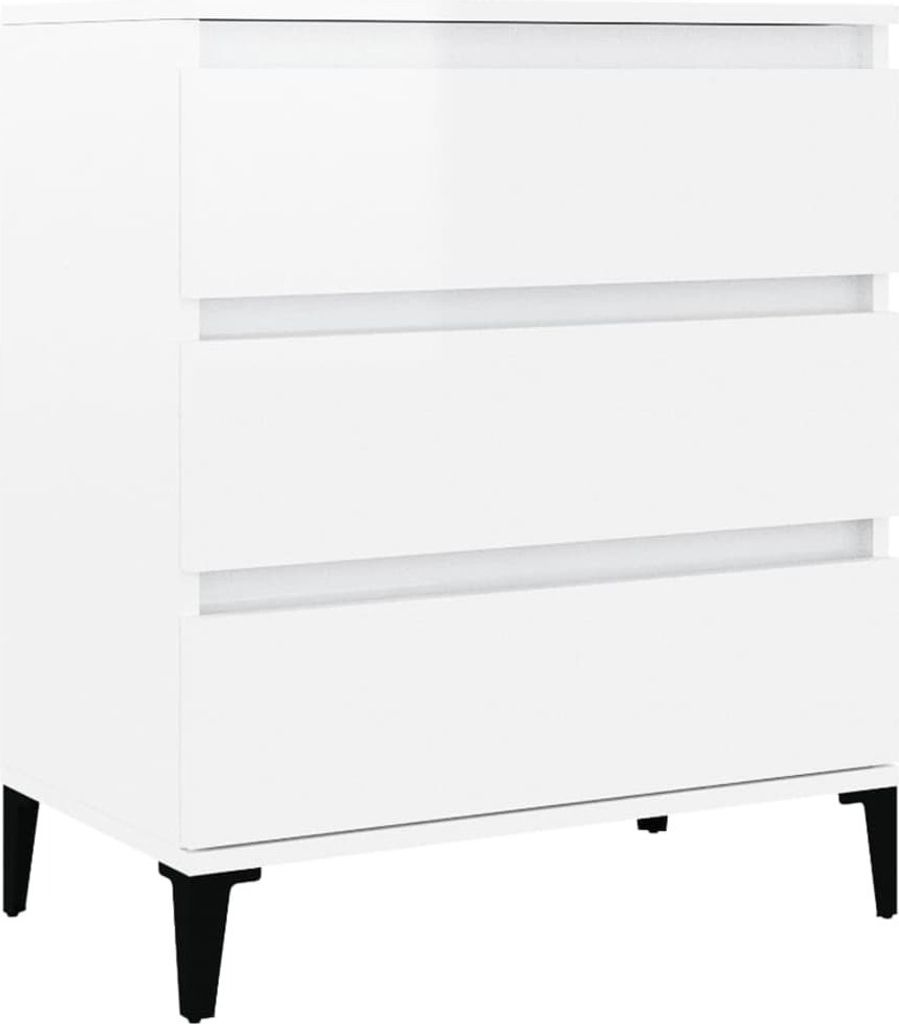 vidaXL Kredens biały wysoki połysk 60x35x70 cm materiał Zdjęcie produktu 1