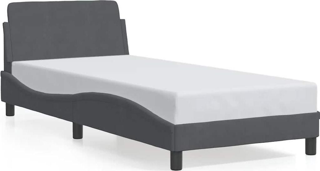 vidaXL Bettgestell "Dover" Dunkelgrau 90x200 cm Samt