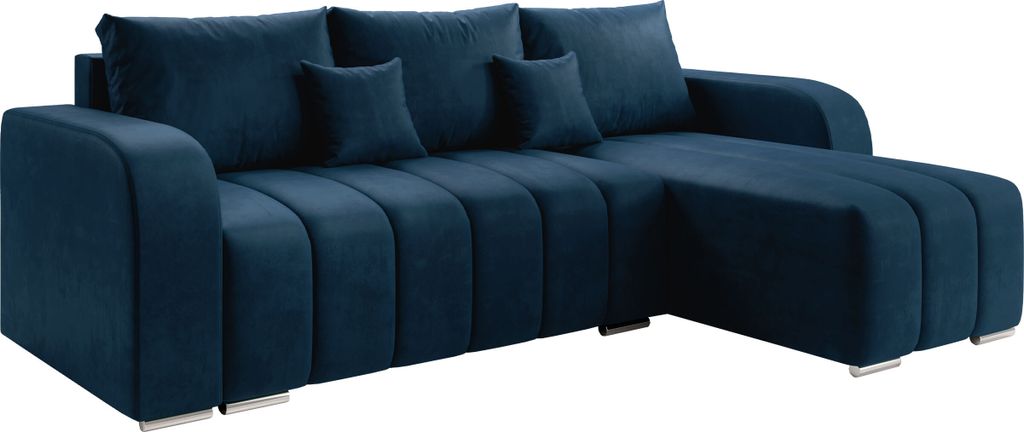 MIRJAN24 Ecksofa Pufetto, Eckcouch mit Bettkasten und Schlaffunktion, Stilvoll Polstersofa, L-Form (Farbe: Manila 26)