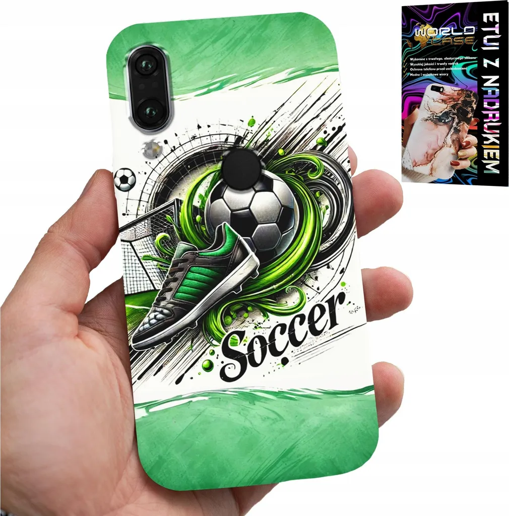 Custodia Huawei Y7 2019 Calcio + Vetro Temperato: Protezione da Stadio