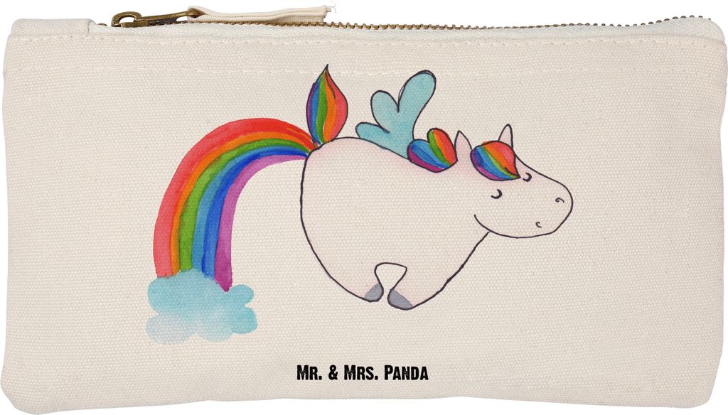 Mr. & Mrs. Panda Etui Einhorn Fliegendes Pferd Größe S Klein - Weiß - Geschenk, Kulturbeutel, Kulturtasche, Schlampermäppchen, Stiftemäppchen,...