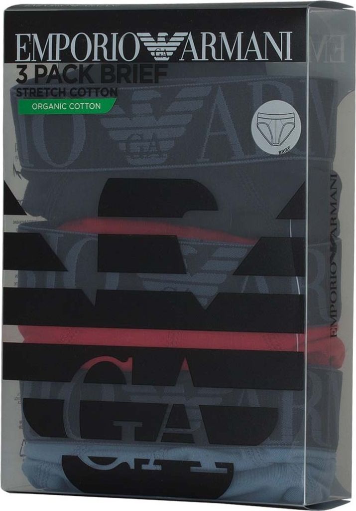 EMPORIO ARMANI Herren Boxershorts Pant Trunk im Multipack Stretch Baumwolle XL Boxer/Rot/Marine/Aviation