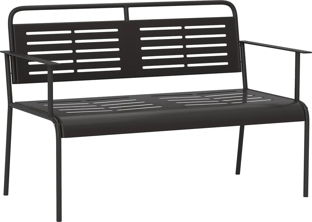 Banc de Jardin Design Lamelles Outsunny 240kg Charge Max Coloris Noir