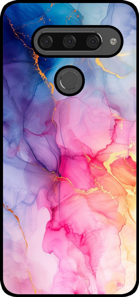 Smartphonica Telefon Fall geeignet für LG V40 mit Marmor-Druck - TPU zurück Abdeckung Fall Marmor-Design - Regenbogen