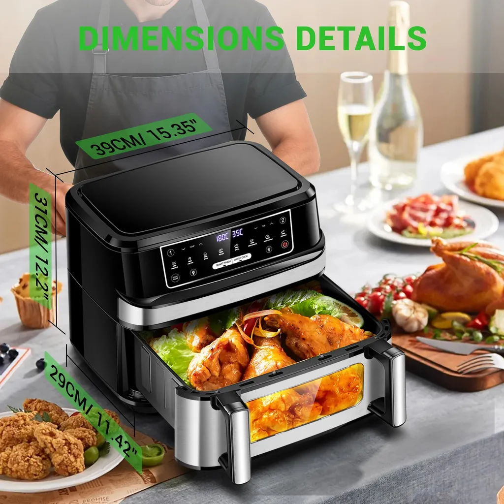 Airfryer 2000W avec Fenêtre de Visualisation et 8 Modes de Cuisson Rapide - 3