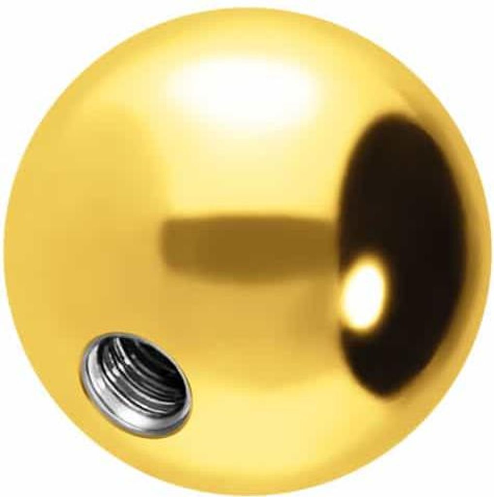 Chirurgenstahl Schraubkugel Gold Gewinde: 1,2mm | Kugelgröße: 4mm
