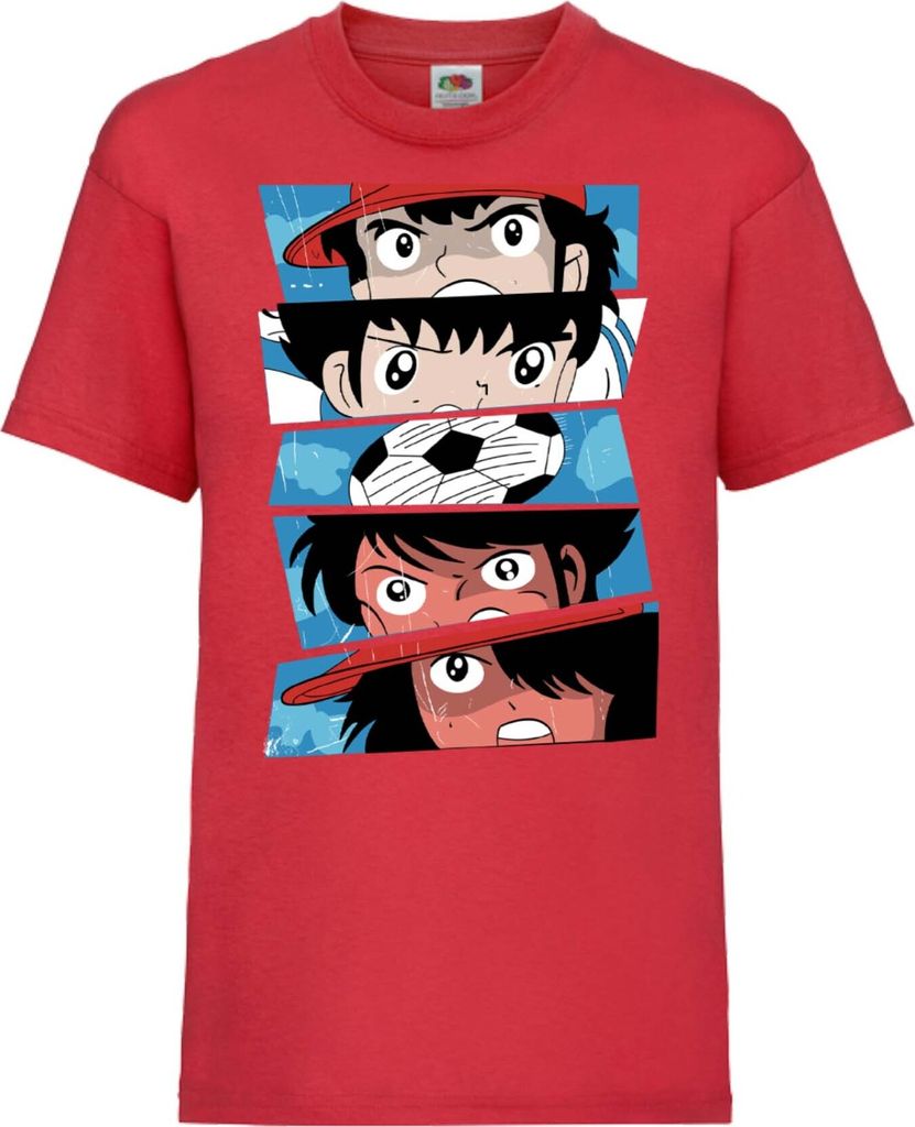 Kinder T-Shirt Captain Tsubasa 02 Goal, 3-4 Jahr - 104 / Rot