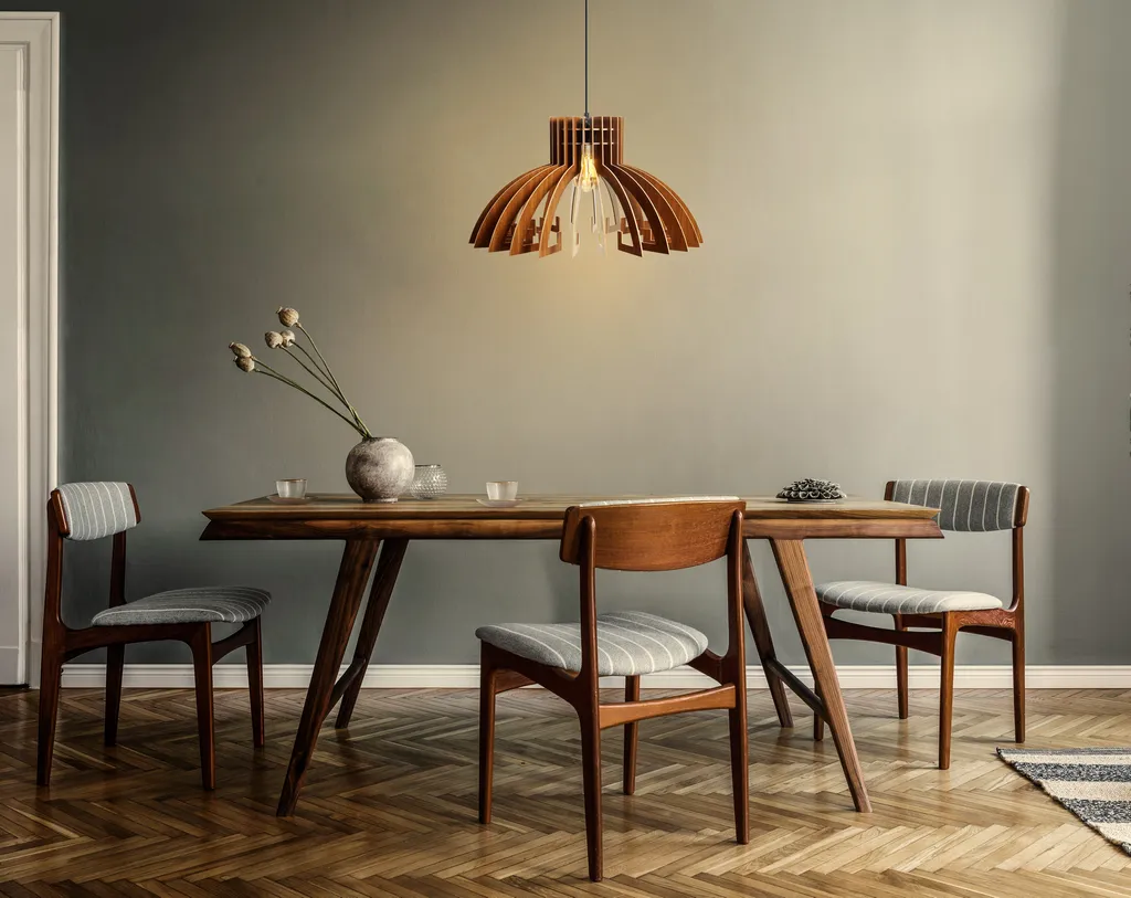 Opviq, 165- 165FLH, colore noce, lampadario, corpo in MDF
