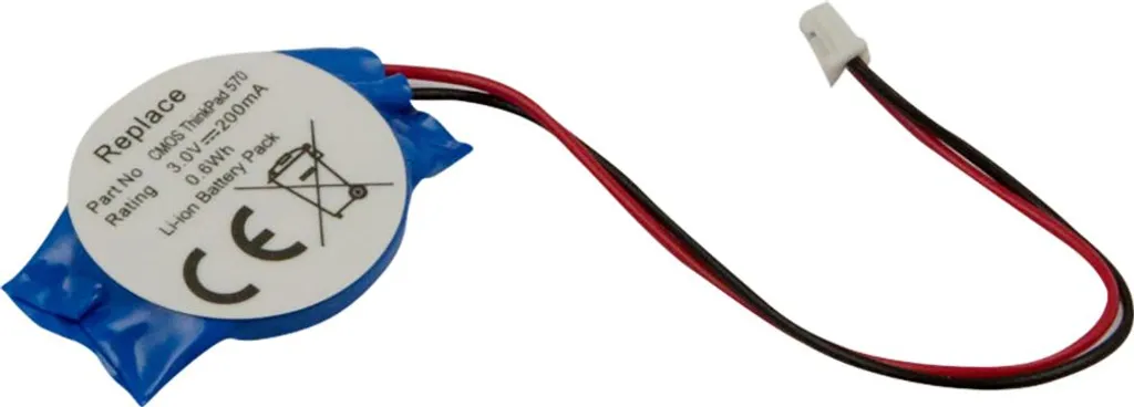 Avizar, Batteria di backup CMOS Li-Ion 3V 200mAh 0,6Wh per IBM ThinkPad 570, - 1