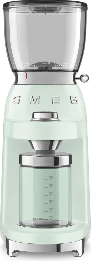 Moulin à café Smeg CGF01PGEU vert d'eau 350g 150W style années 50