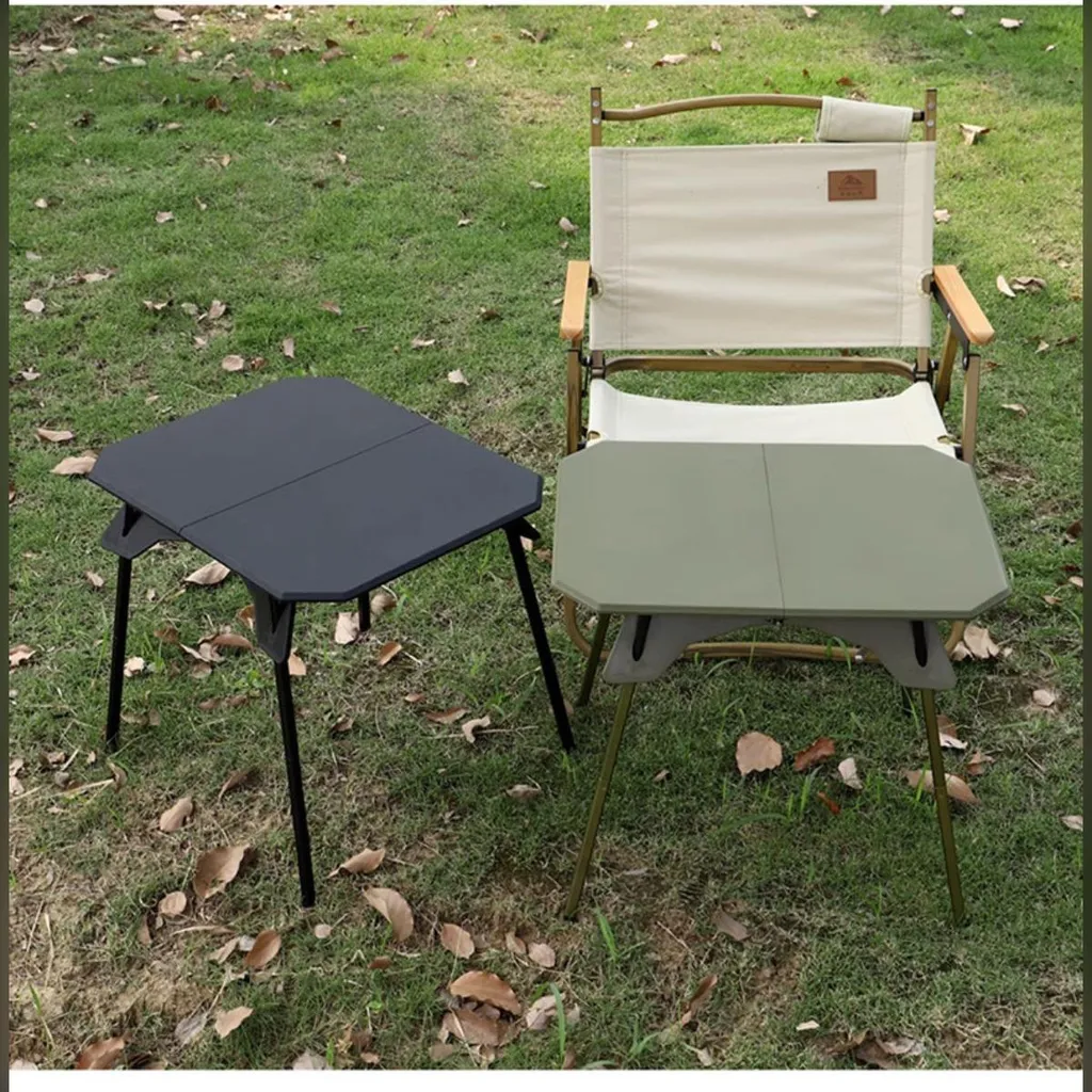 Table de Camping Pliante et Réglable pour Repas Extérieur en Noir - 5