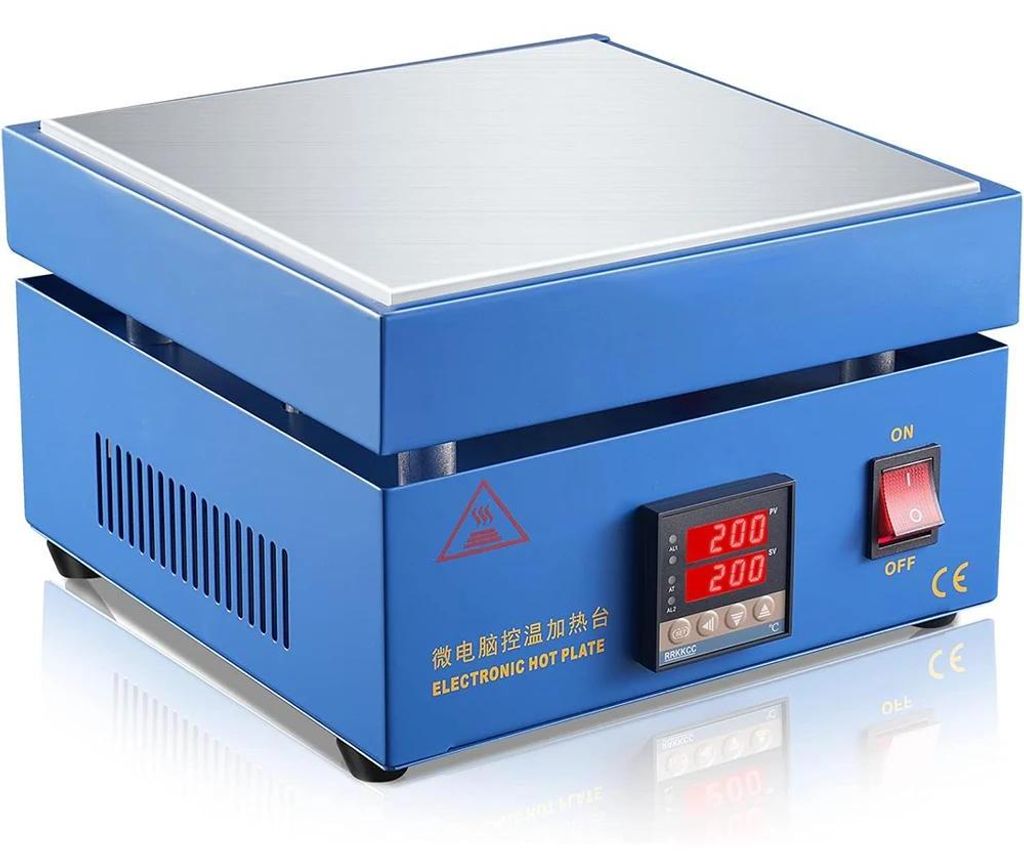 850 W Vorheiz Lötstation - Elektrische Heizplatte - 30–400 °C einstellbar - Für Display Demontage und Reparatur - Blau