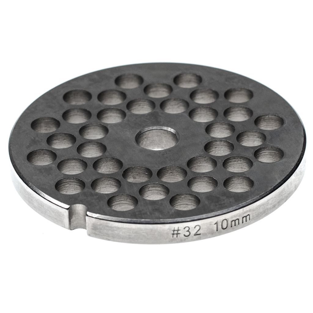 vhbw Lochscheibe Gr. 32 kompatibel mit KBS Fleischwolf - Lochdurchmesser 10mm, 13,4mm Bohrung, Edelstahl