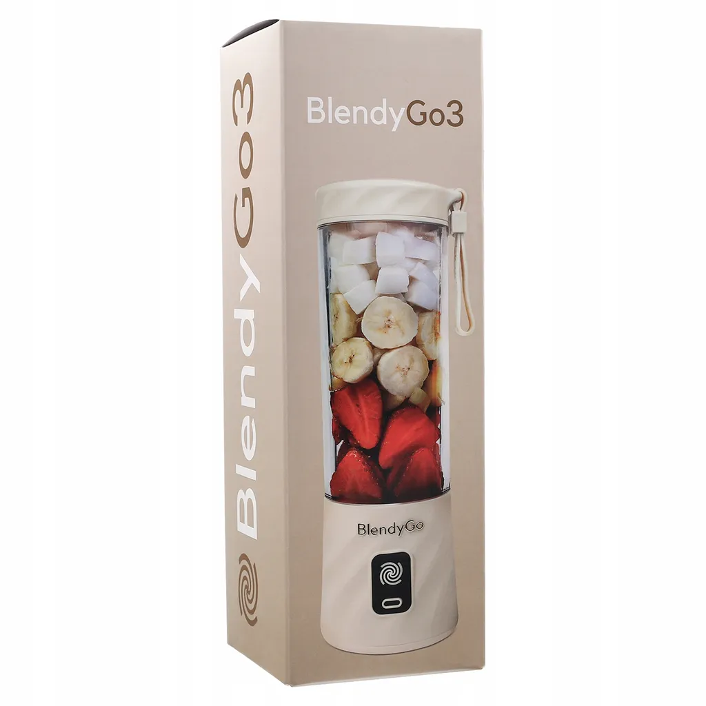 Blendygo 3 Blender Puissant 550ml Beige - Autonomie 20 Mixages USB-C - 6
