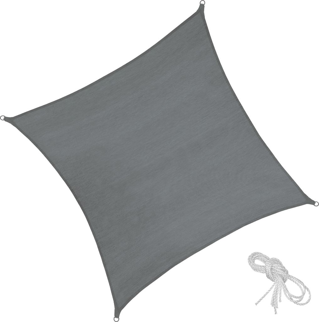 Voile d'ombrage carrée, gris - 5,4 x 5,4 m Image du produit 