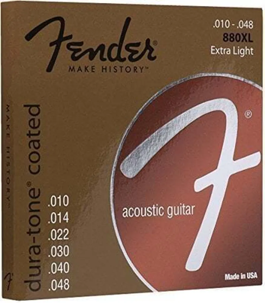 Cordes Acoustiques Fender 880XL Dura-Tone Longue Durée 10-48 80/20