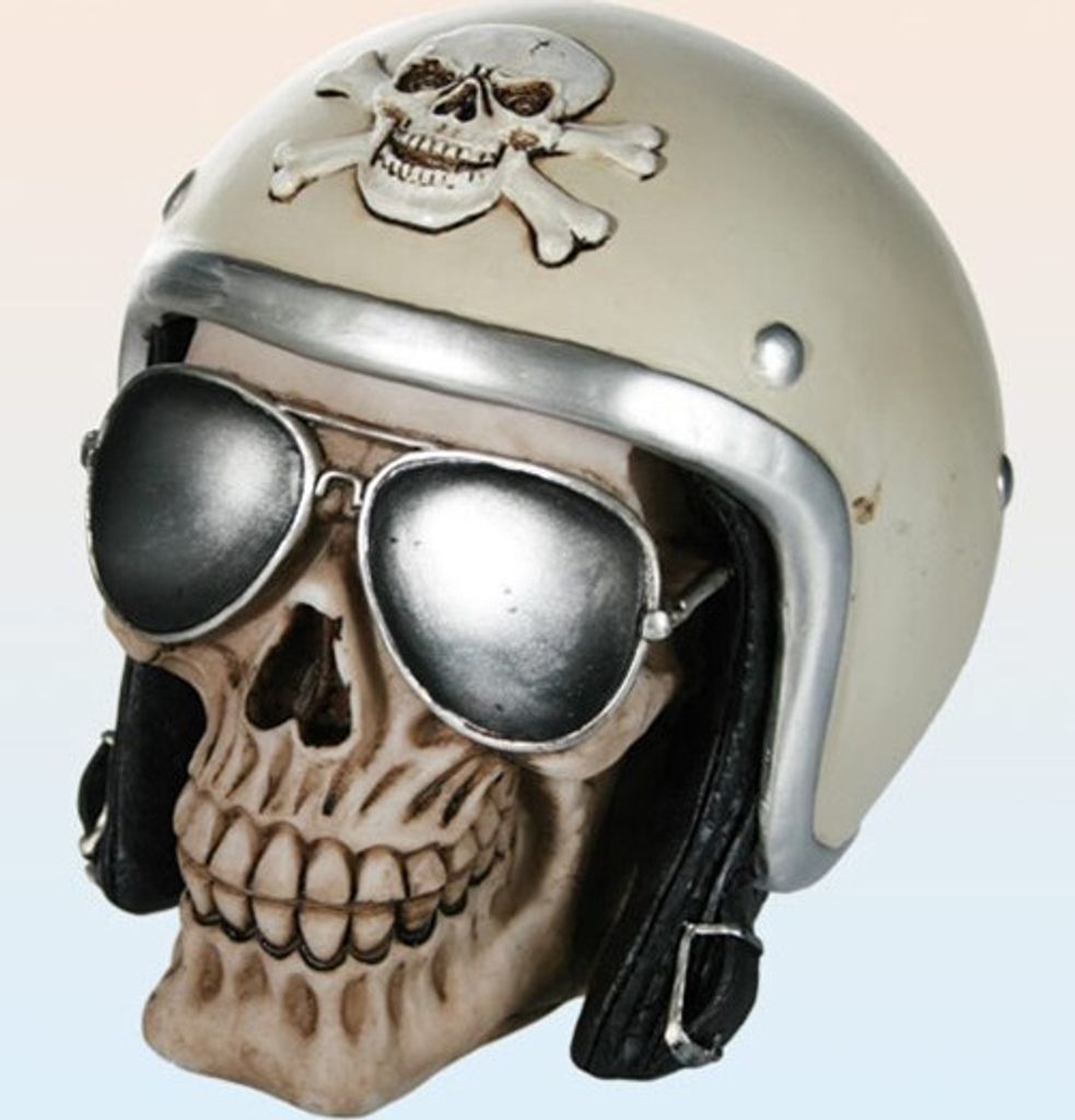 Motorradfahrer-Totenkopf Sparbüchse Produktbild 
