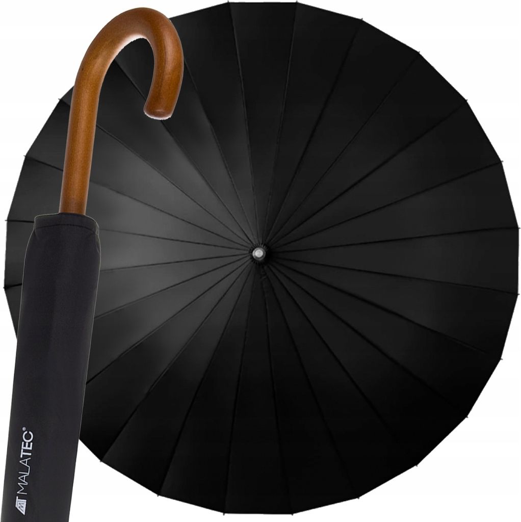 Malatec 19367 Dáždnik holový 24 drôtov, 124 cm čierny Obrázok produktu 