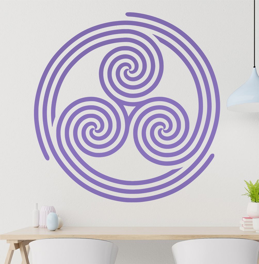 KIWISTAR Triskele Triskell Triskellion Wandtattoo in 6 Größen - Wandaufkleber Wall Sticker - Dekoration, Küche, Wohnzimmer, Schlafzimmer, Badezi...