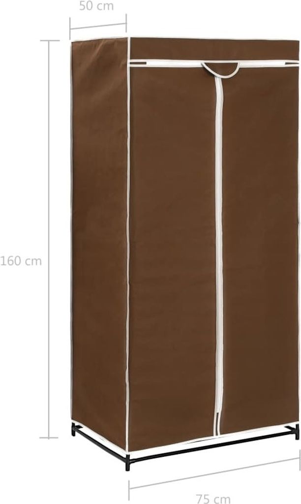 vidaXL Kledingkast opvouwbaar 110x45x175 cm stof crème - Opvouwbare