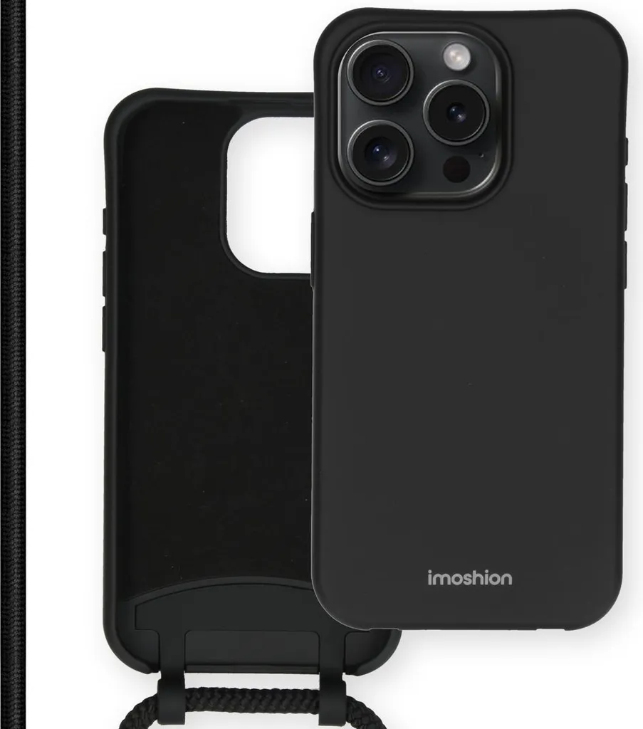 Custodia iPhone 15 Pro Nera con Laccio iMoshion: Accessorio Fashion - 1