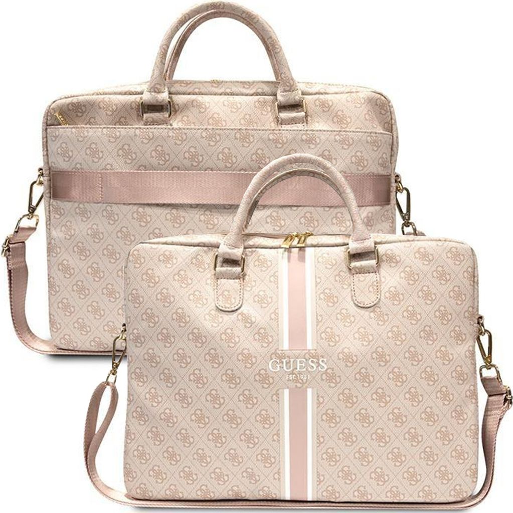 Guess Tablet Tasche 10 Zoll - 4G Stripes Laptop Bag Blau Mit Schultergurt