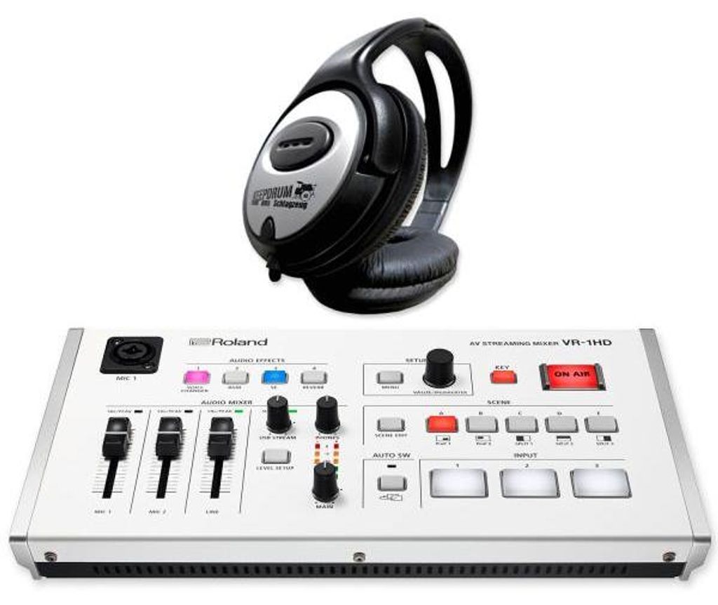 Roland Streaming Mixer VR-1HD mit Kopfhörer Produktbild 