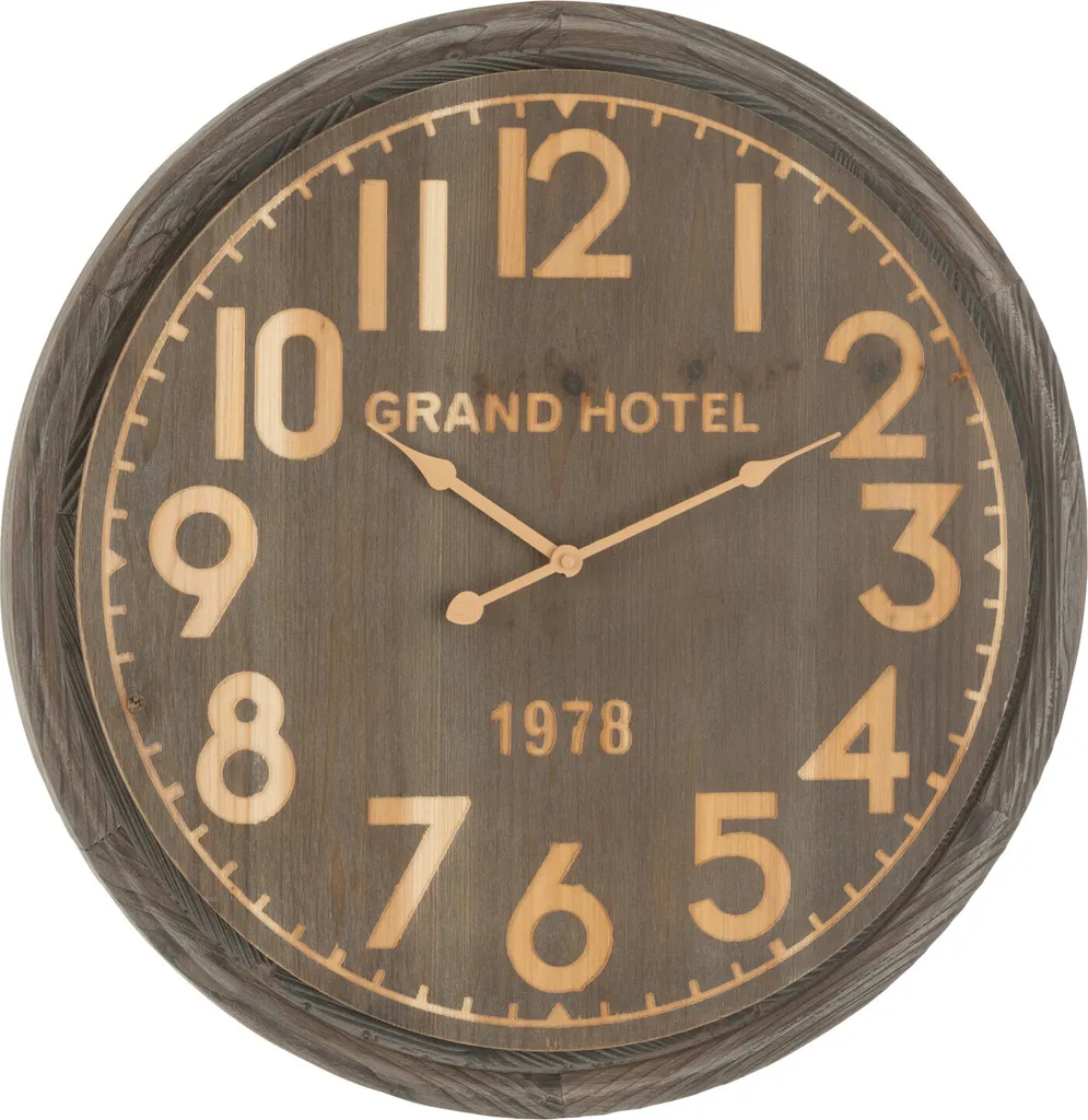 Horloge Murale Salon Grand Hôtel Noir et Bois pour Déco d'Intérieur