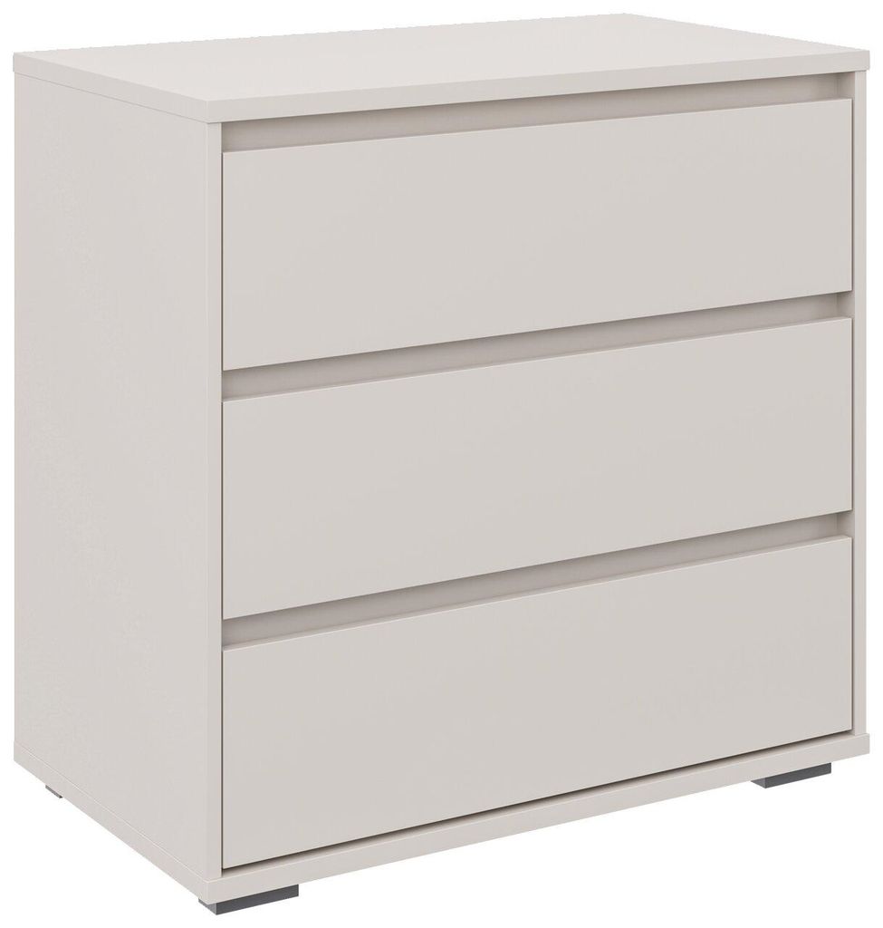 Carryhome Kommode LINE, Kaschmir, 3 Schubladen, 78,8x80,1 cm, mit Griffmulde