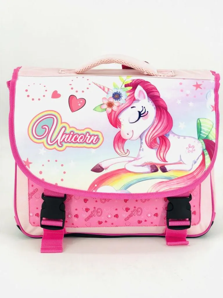 Zaino Unicorno Rosa Setino T24 - Borsa Scuola Leggera e Lavabile