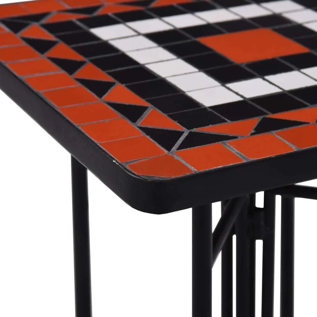 Table d'appoint en céramique véritable mosaïque faite main terracotta