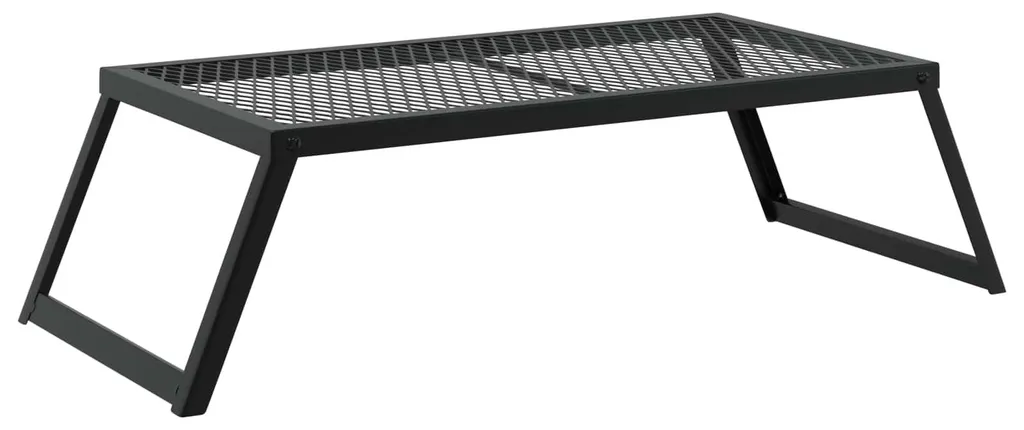 vidaXL Barbecue de Camping Pliable Noir 58x31x2 cm en Acier Allié Robuste