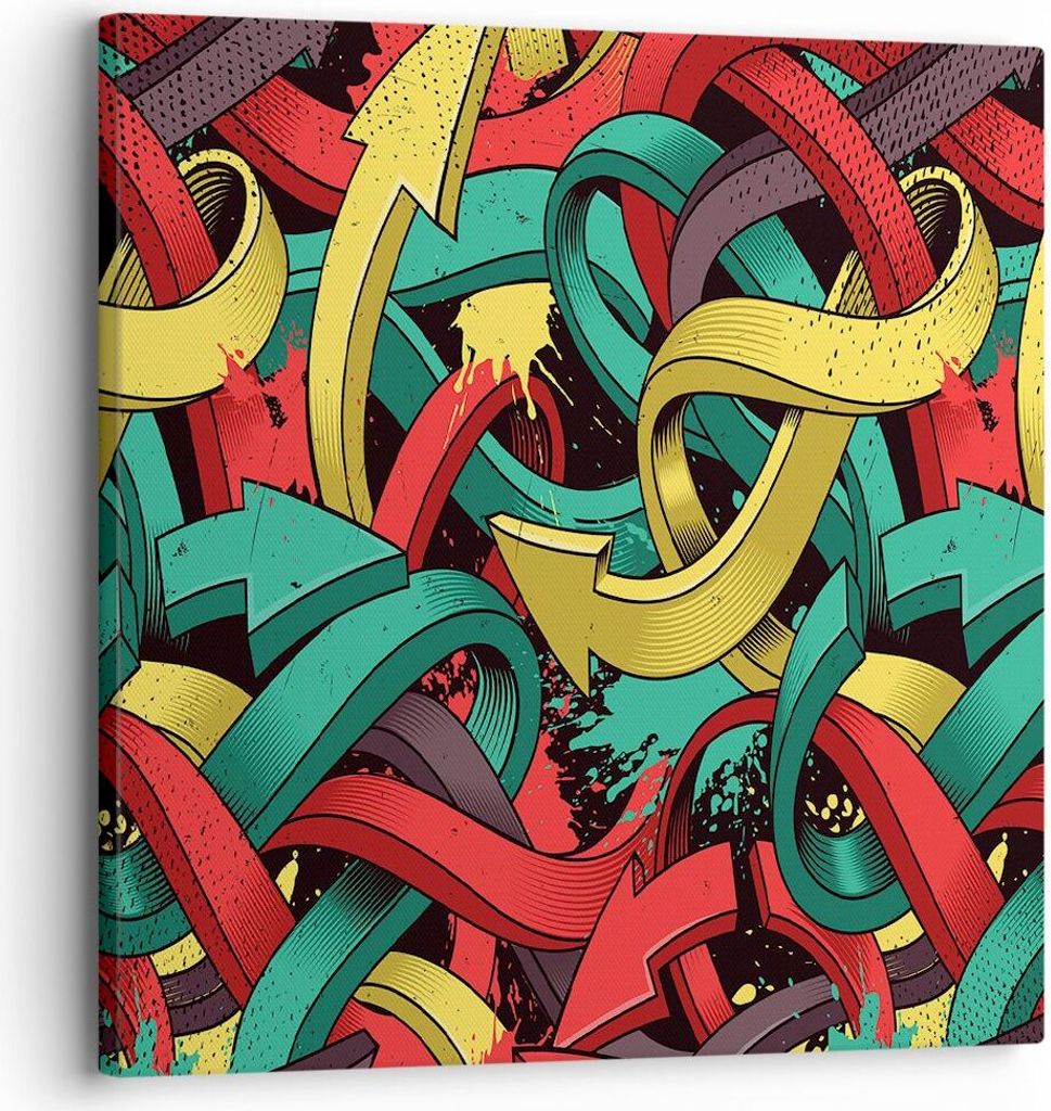 Bild auf Leinwand - Leinwandbild - Abstraktion modern - 30x30cm - Wand Bild - Wanddeko - Wandbilder - Leinwanddruck - Bilder - Kunstdruck - Wanddek...